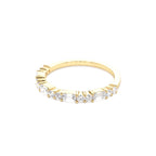 14k Alternating Emerald Cut and Round Diamond Ring - view 4