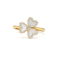 14k Baguette & Round Diamond Flower Ring by Orlina Fine