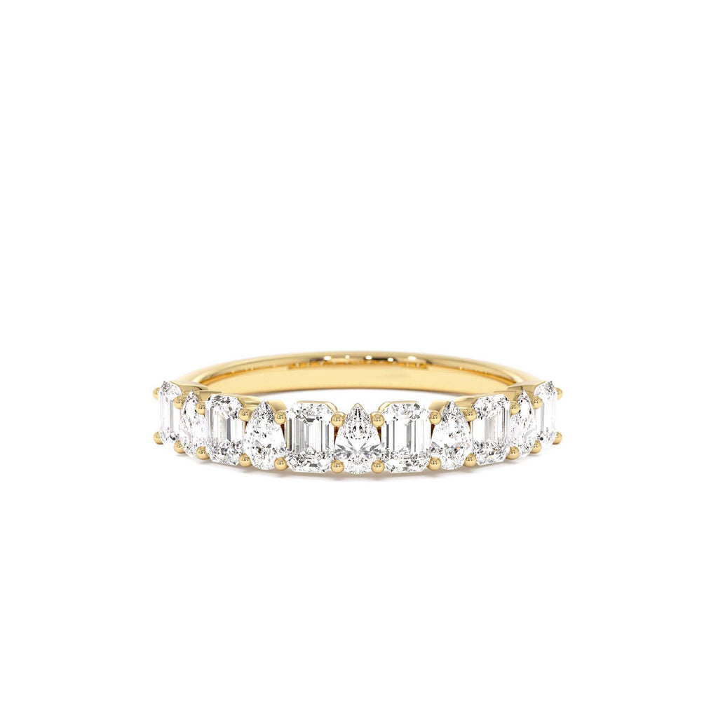 14k Emerald and Pear Shape Diamond Ring by Orlina Fine