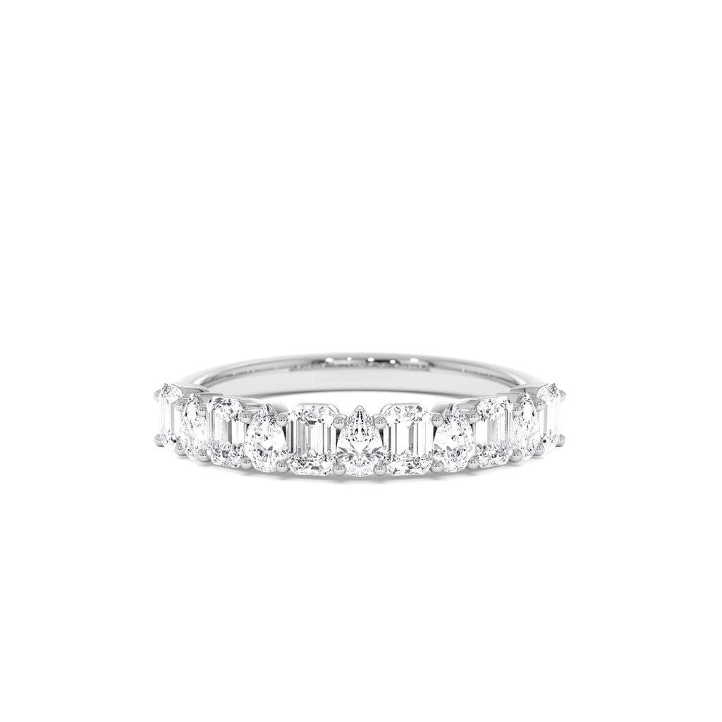 14k Emerald and Pear Shape Diamond Ring - view 2