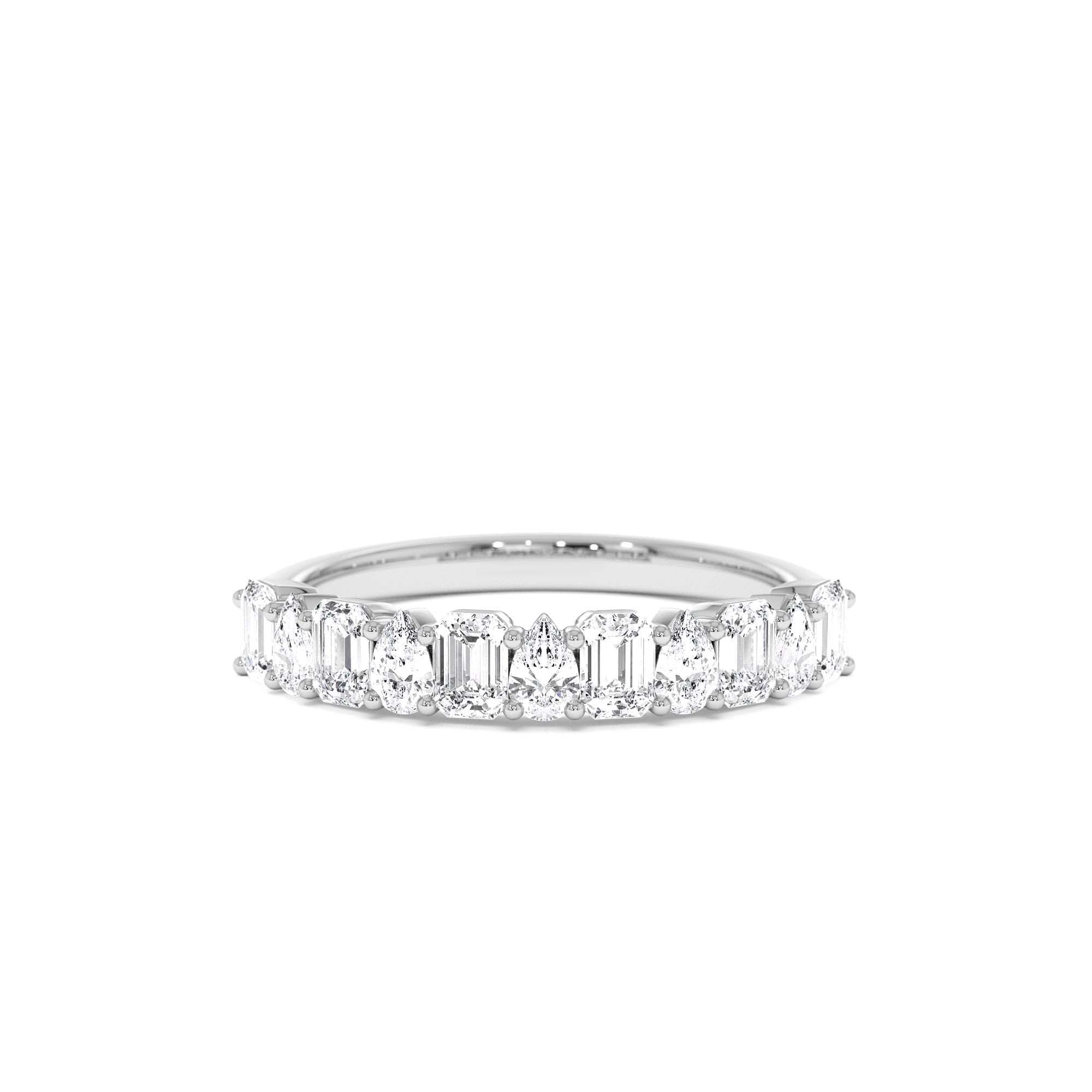 14k Emerald and Pear Shape Diamond Ring - view 2