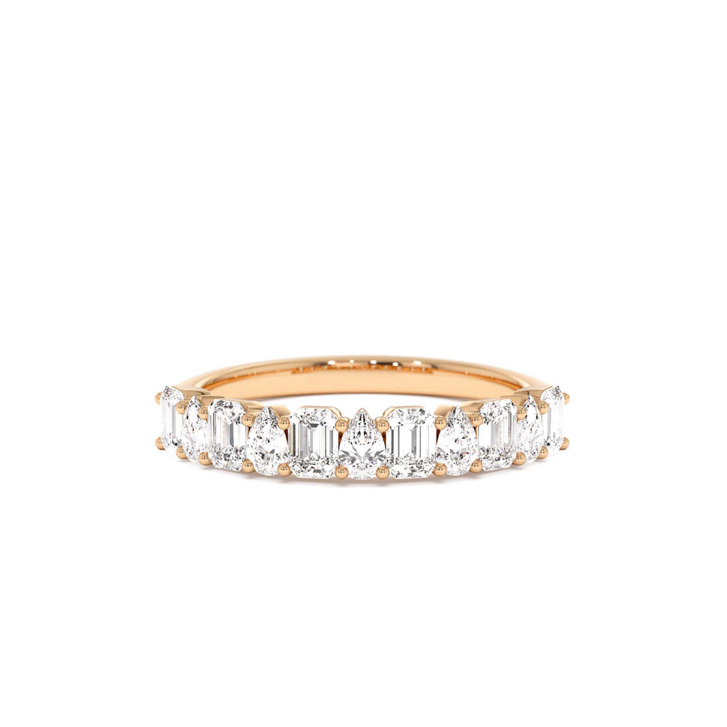 14k Emerald and Pear Shape Diamond Ring - view 3