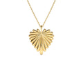 14K Solid Gold Sunburst Heart Necklace by Orlina Fine