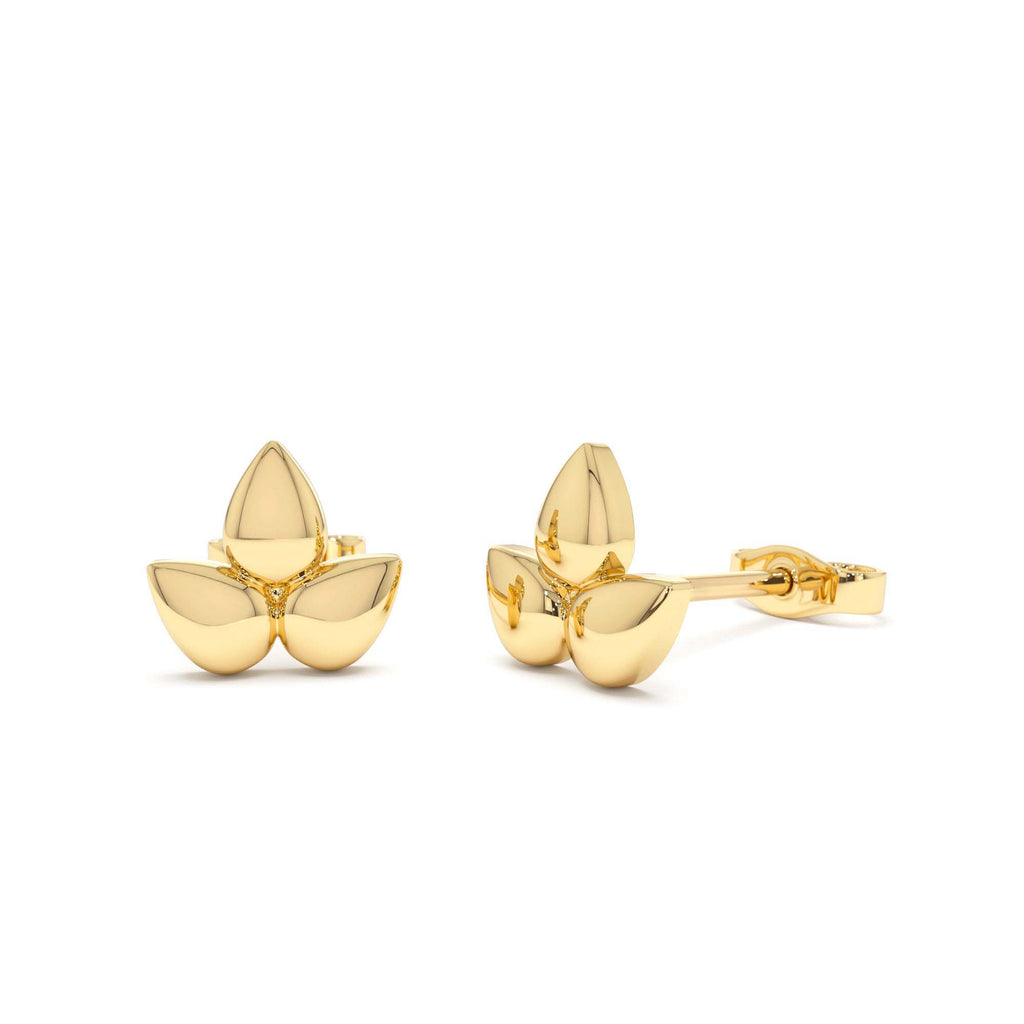 14K Trio Petal Stud Earrings by Orlina Fine