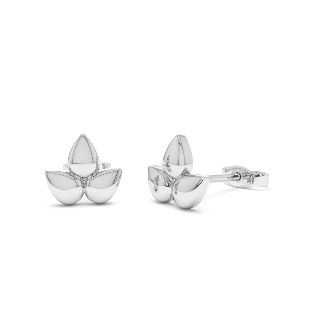 14K Trio Petal Stud Earrings - view 3