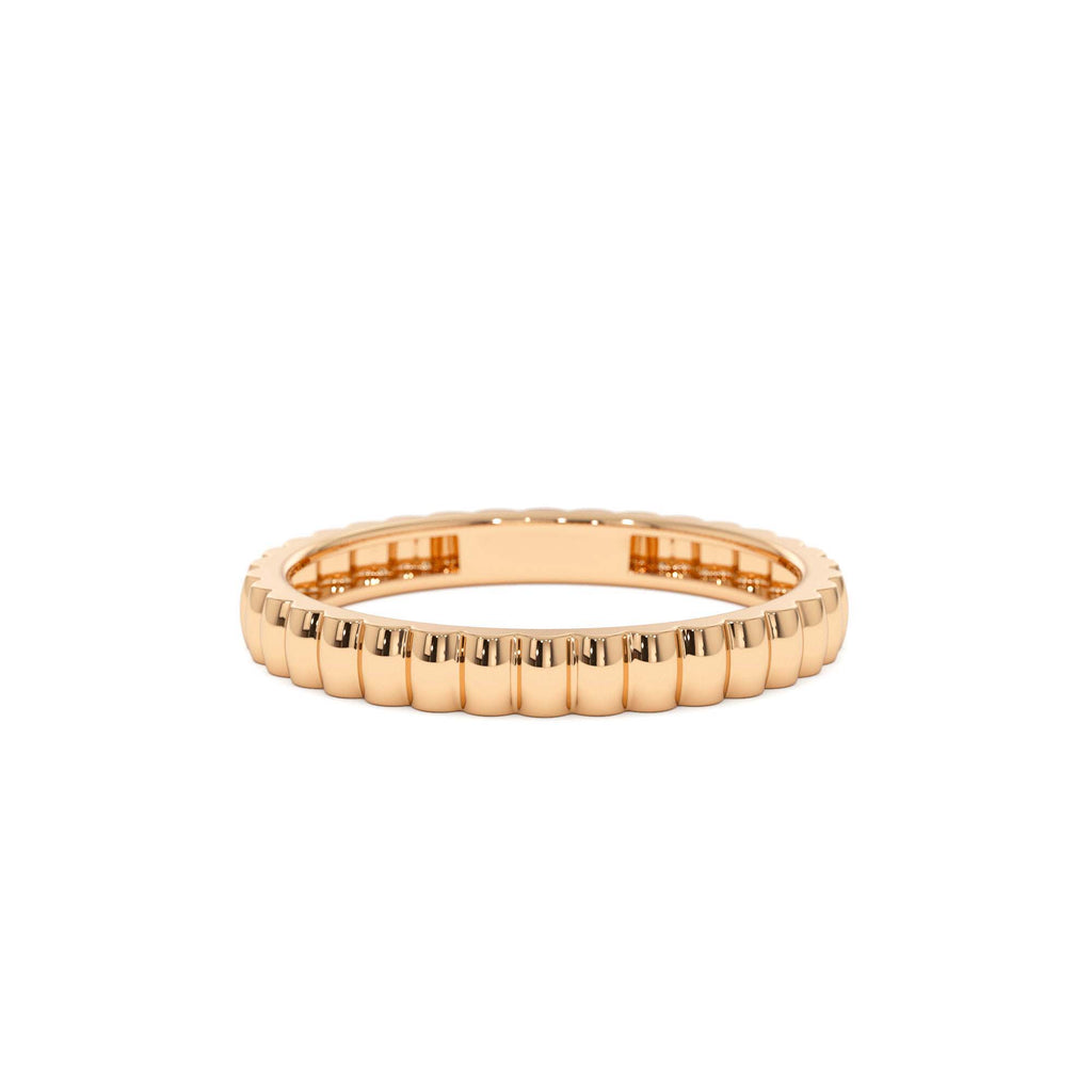14K 2.5MM Ribbed Gold Band - view 2