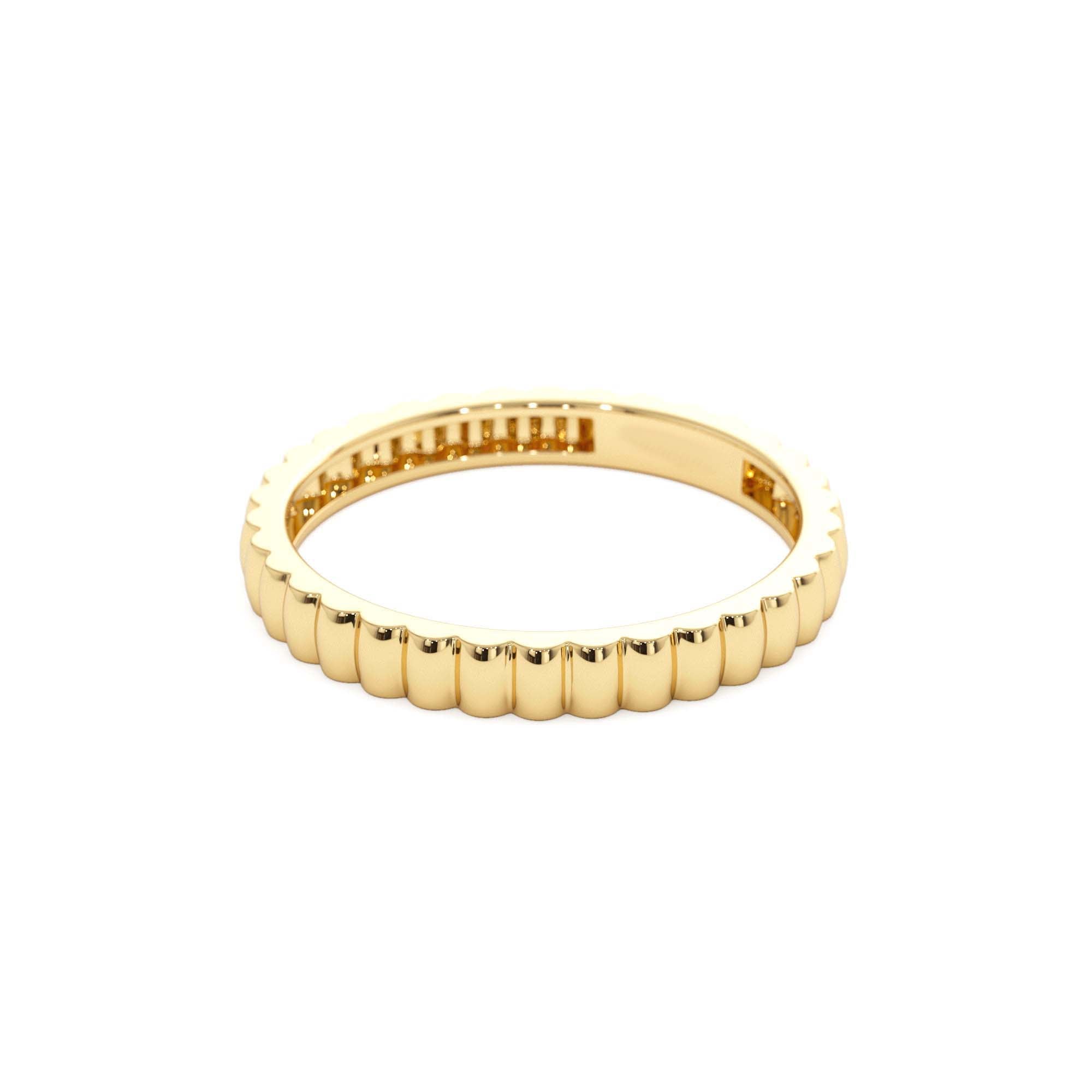 14K 2.5MM Ribbed Gold Band - view 4