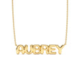 14K Bubble Name Necklace by Orlina Fine