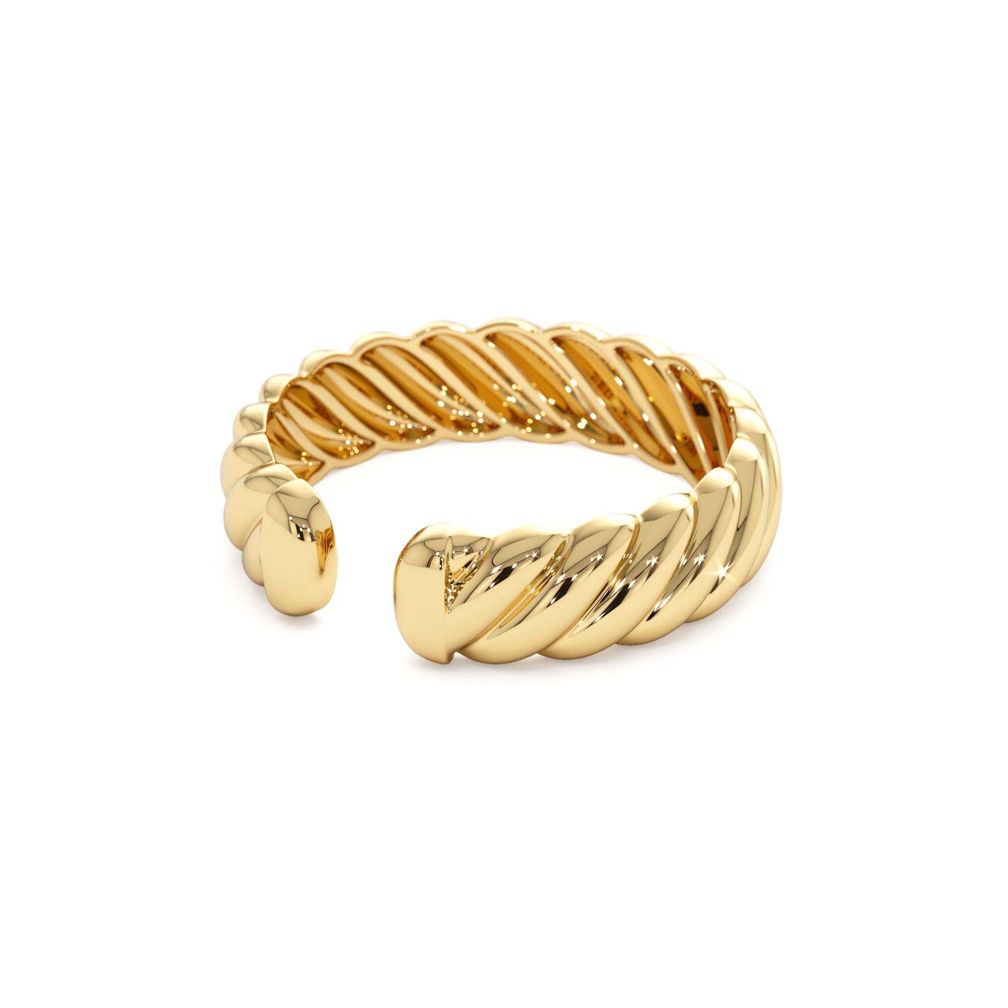 14K 5MM Rope Cuff Ring - view 4