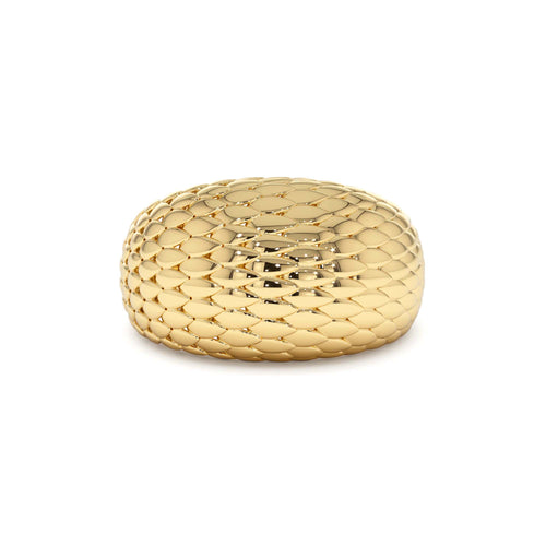 14K Chunky Snake Skin Texture Ring by Orlina Fine