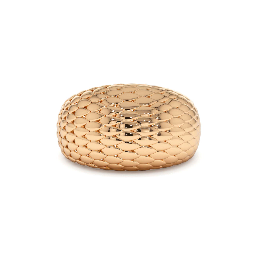 14K Chunky Snake Skin Texture Ring - view 2