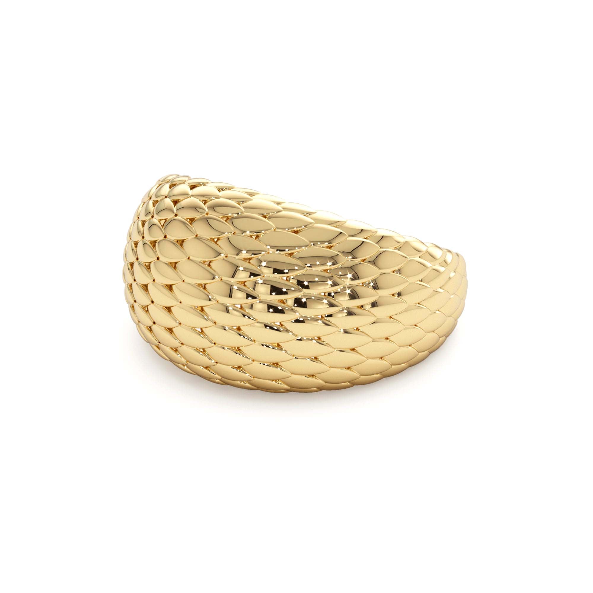 14K Chunky Snake Skin Texture Ring - view 4