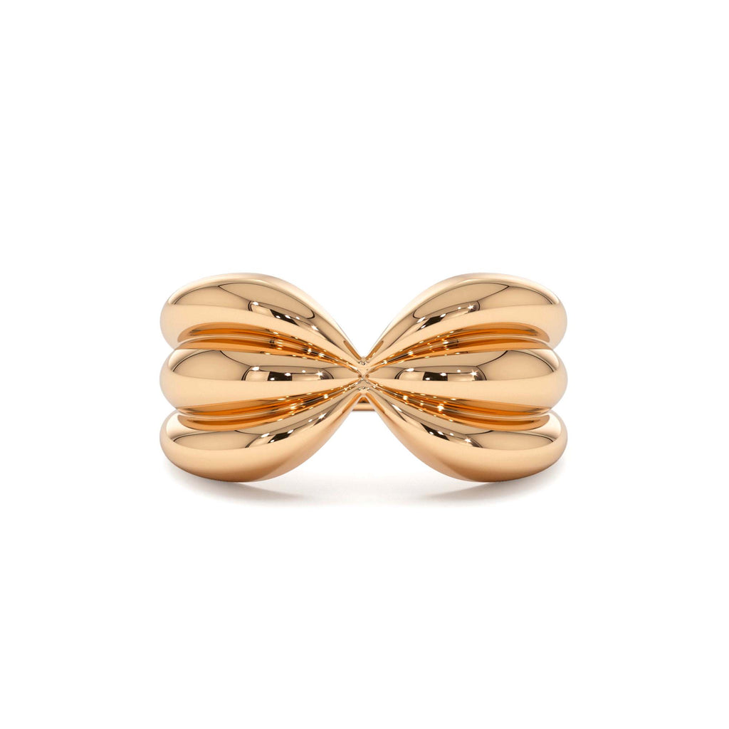 14Kt Bold 10mm Sculpted Dome Ring - view 2