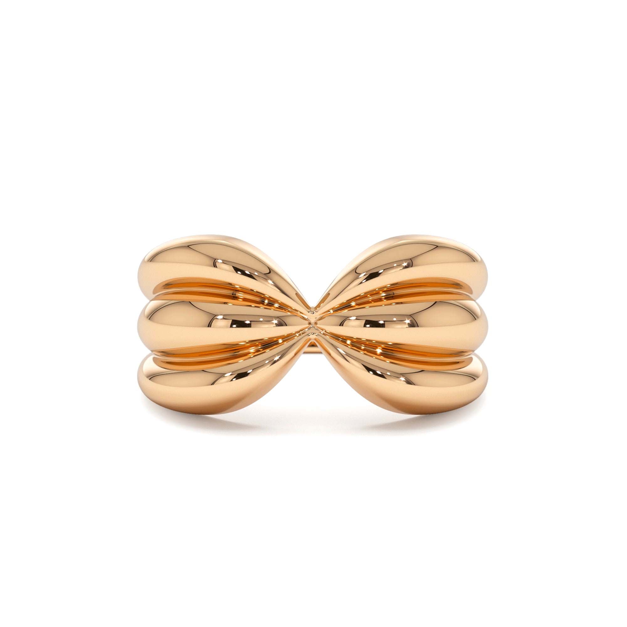 14Kt Bold 10mm Sculpted Dome Ring - view 2