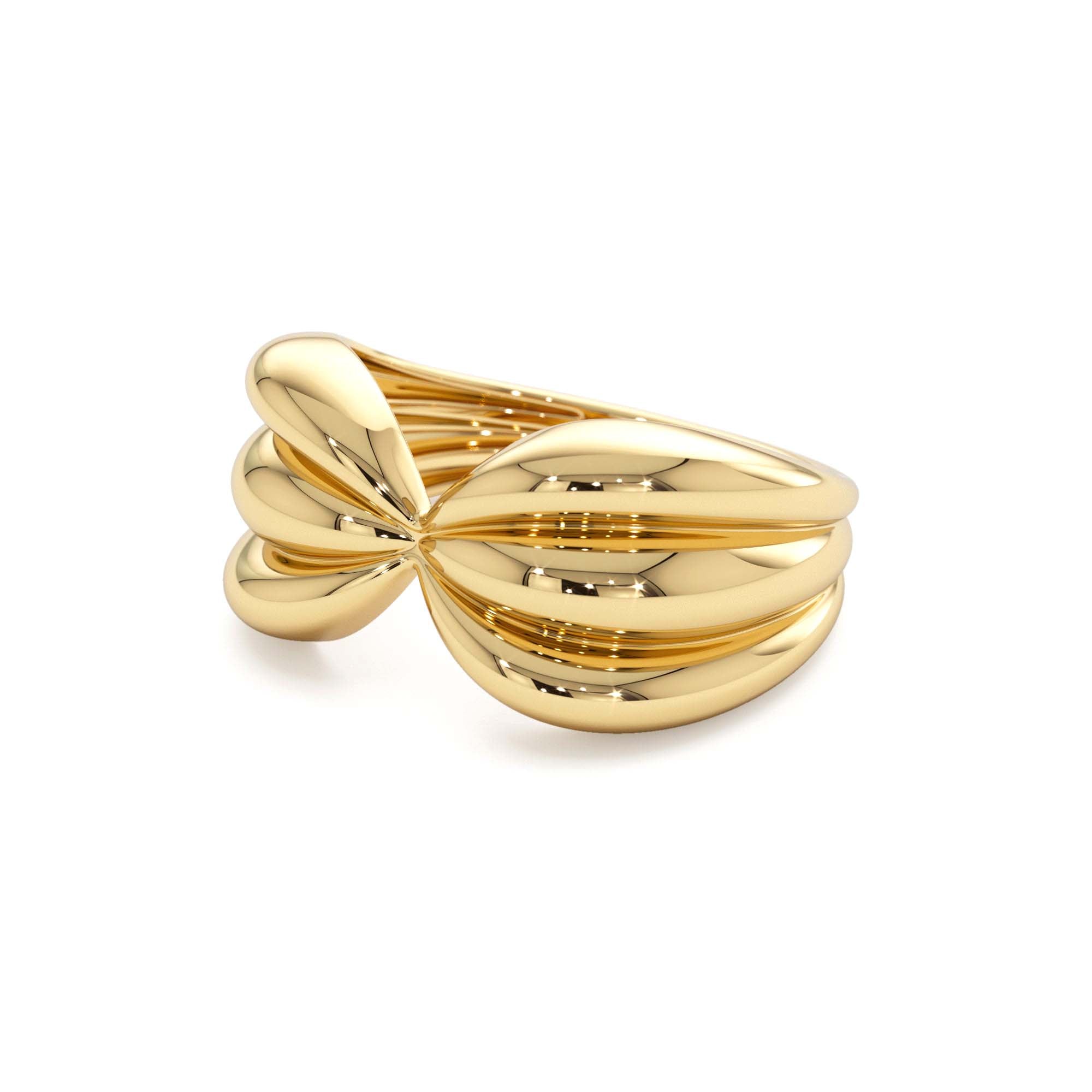 14Kt Bold 10mm Sculpted Dome Ring - view 4