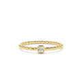 14K Diamond Bezel Twisted Engagement Ring by Orlina Fine