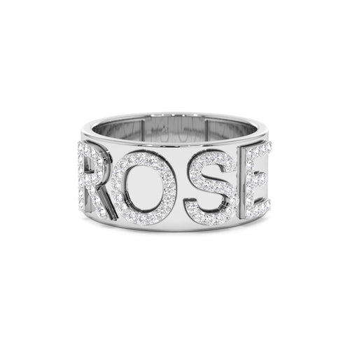 14K Chunky Diamond Name Band - view 2