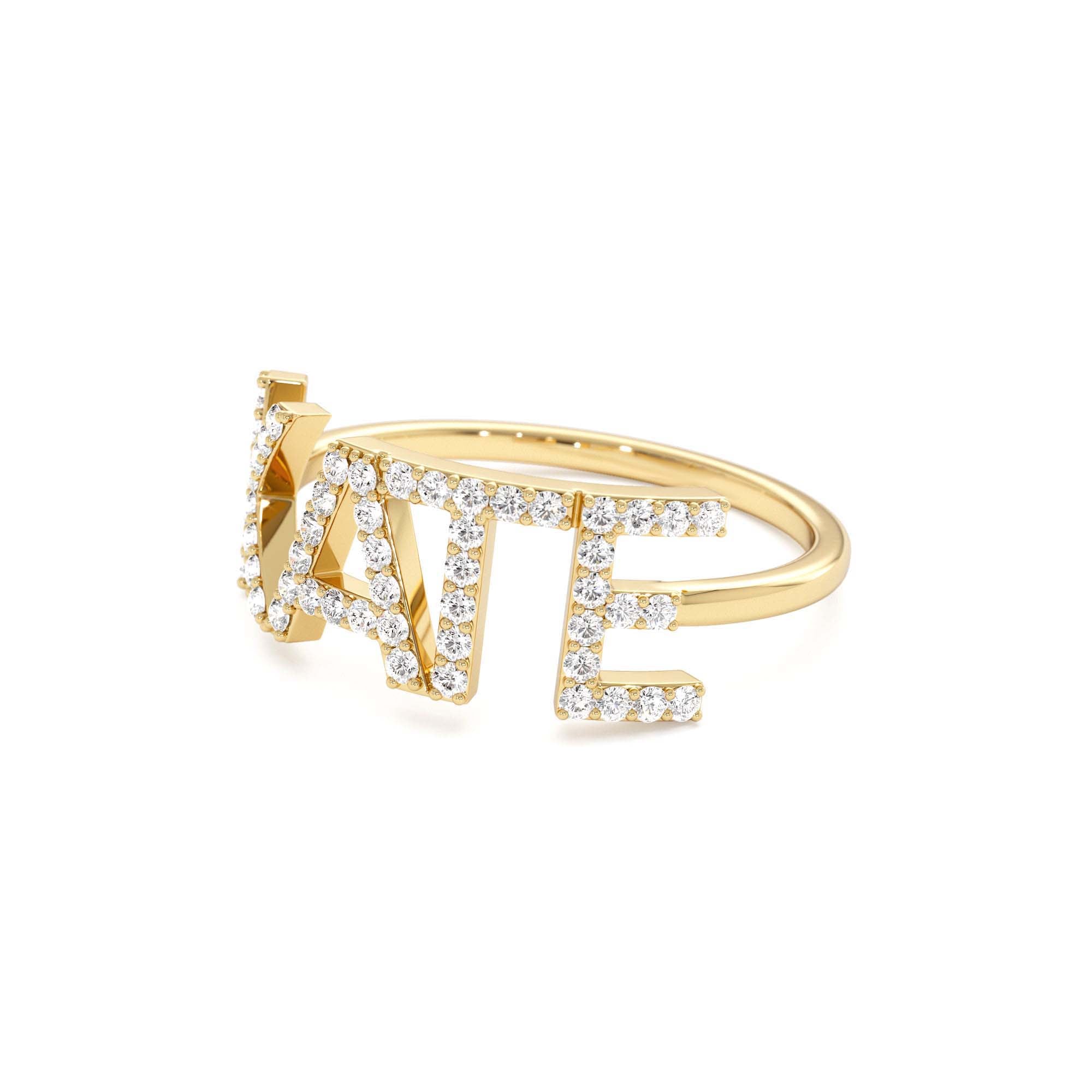 14K Diamond Personalized Name Ring - view 4