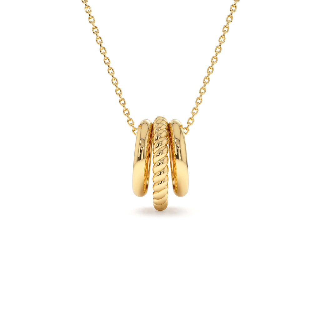 14K Three Ring Eternity Circle Necklace by Orlina Fine