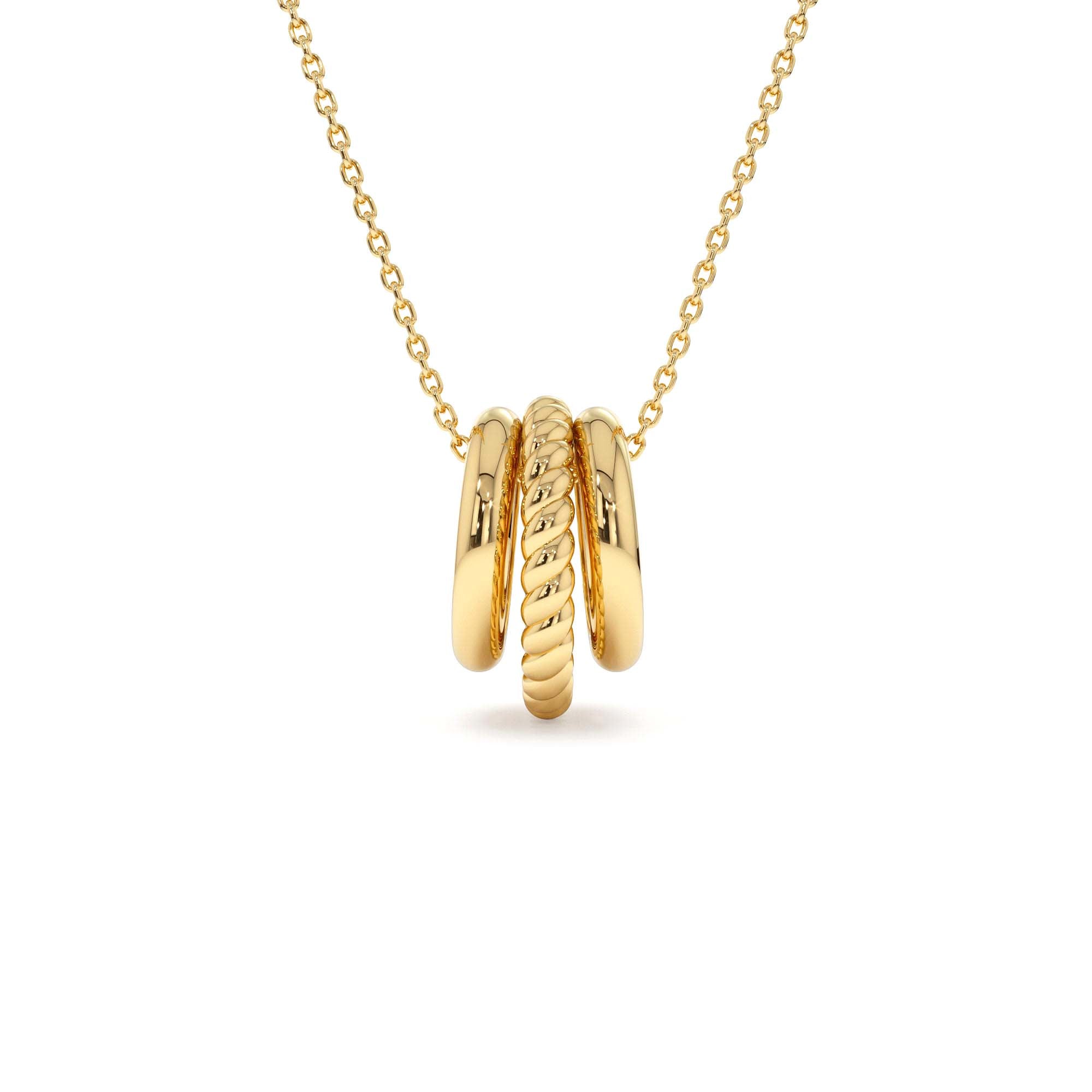 14K Three Ring Eternity Circle Necklace by Orlina Fine