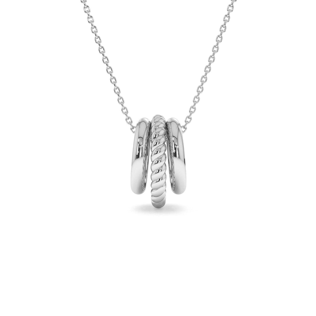 14K Three Ring Eternity Circle Necklace - view 3