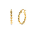 14K Twist Rope Earrings 20MM by Orlina Fine