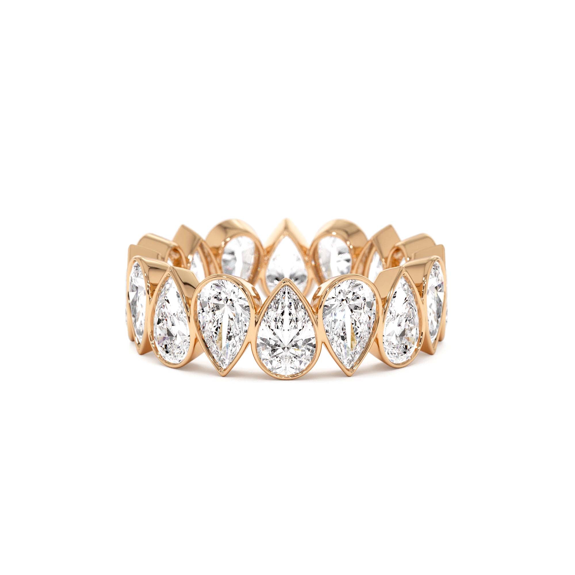 3.15 ctw 14k Bezel Setting Pear Shaped Lab Grown Diamond Eternity Ring - view 2
