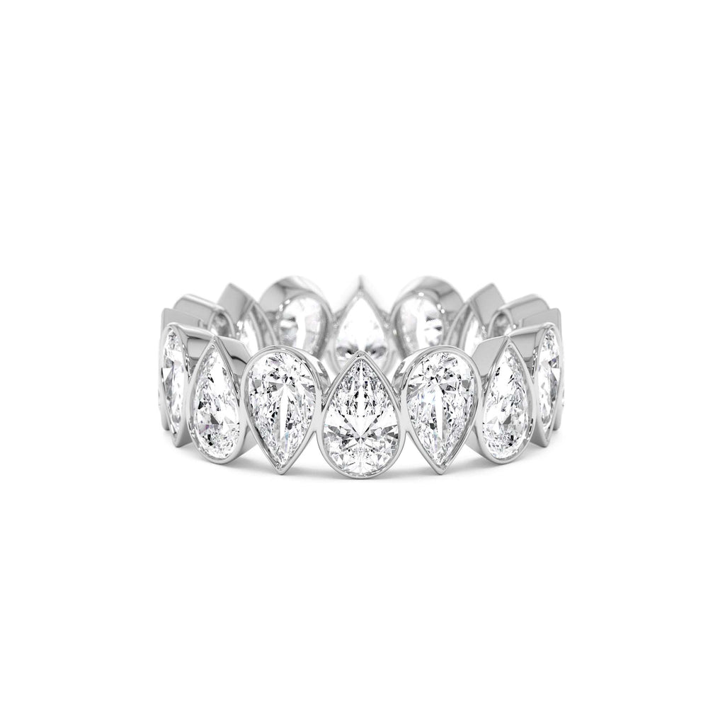 3.15 CTW 14K Bezel Setting Pear Shaped Lab Grown Diamond Eternity Ring - view 3