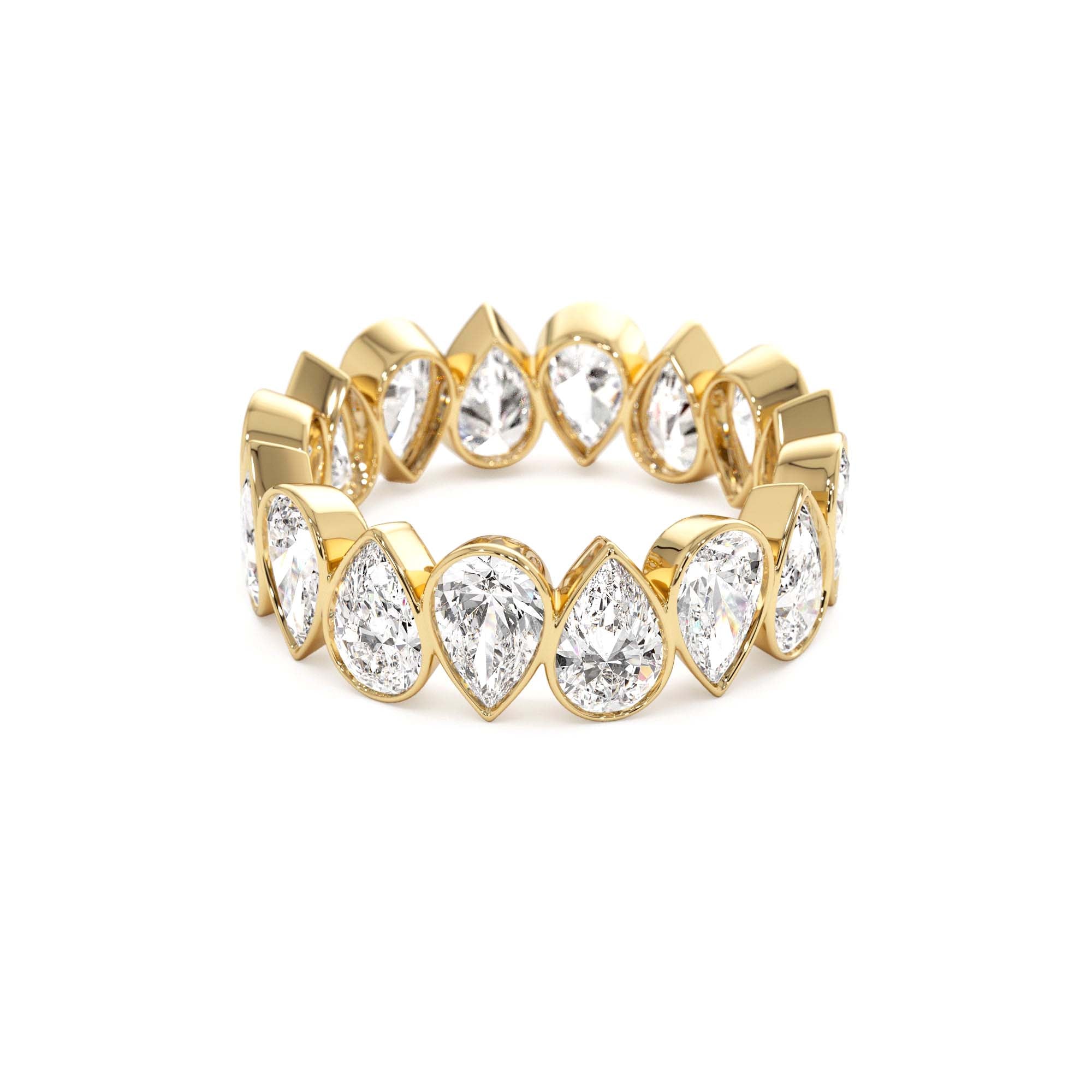 3.15 ctw 14k Bezel Setting Pear Shaped Lab Grown Diamond Eternity Ring - view 4