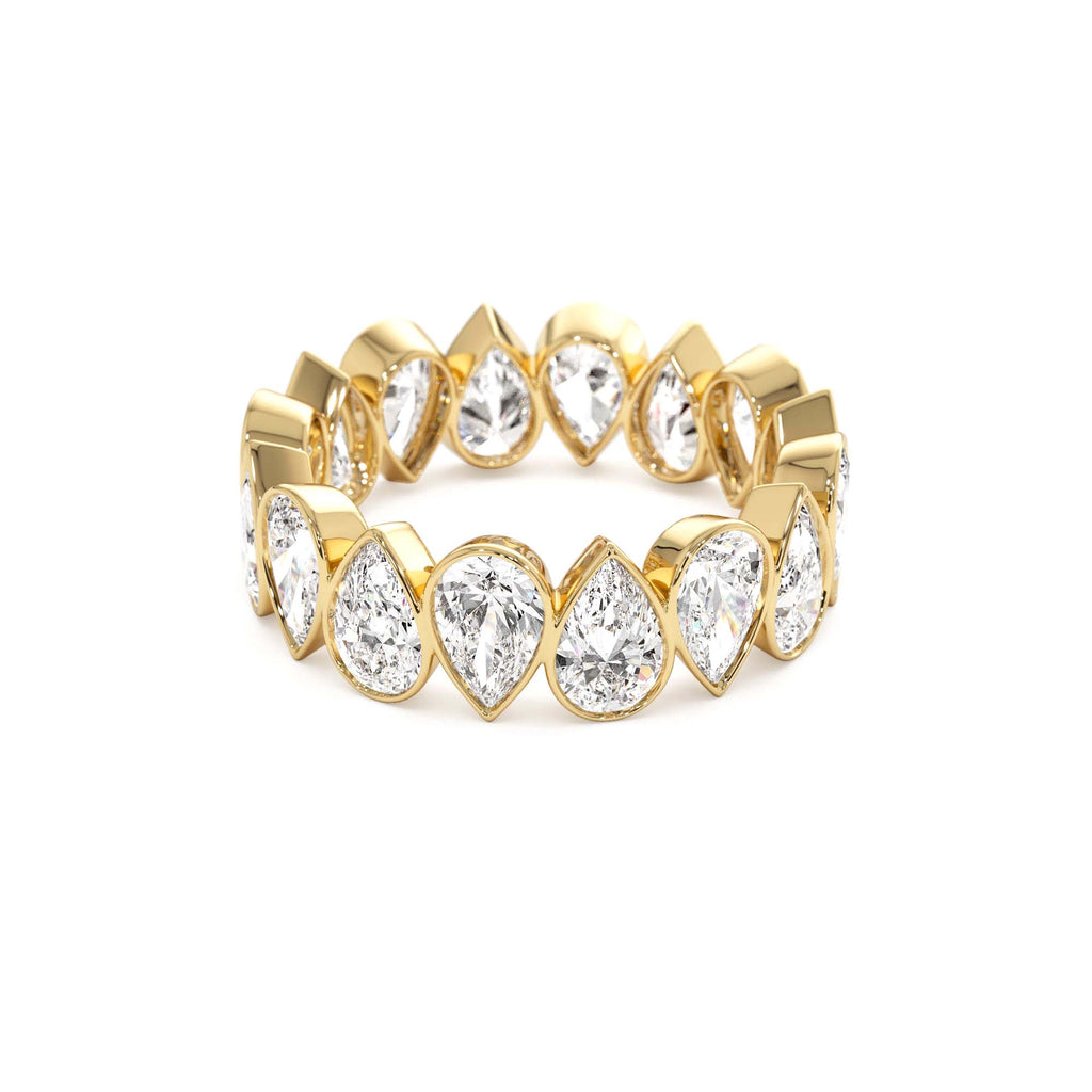 3.15 CTW 14K Bezel Setting Pear Shaped Lab Grown Diamond Eternity Ring - view 4