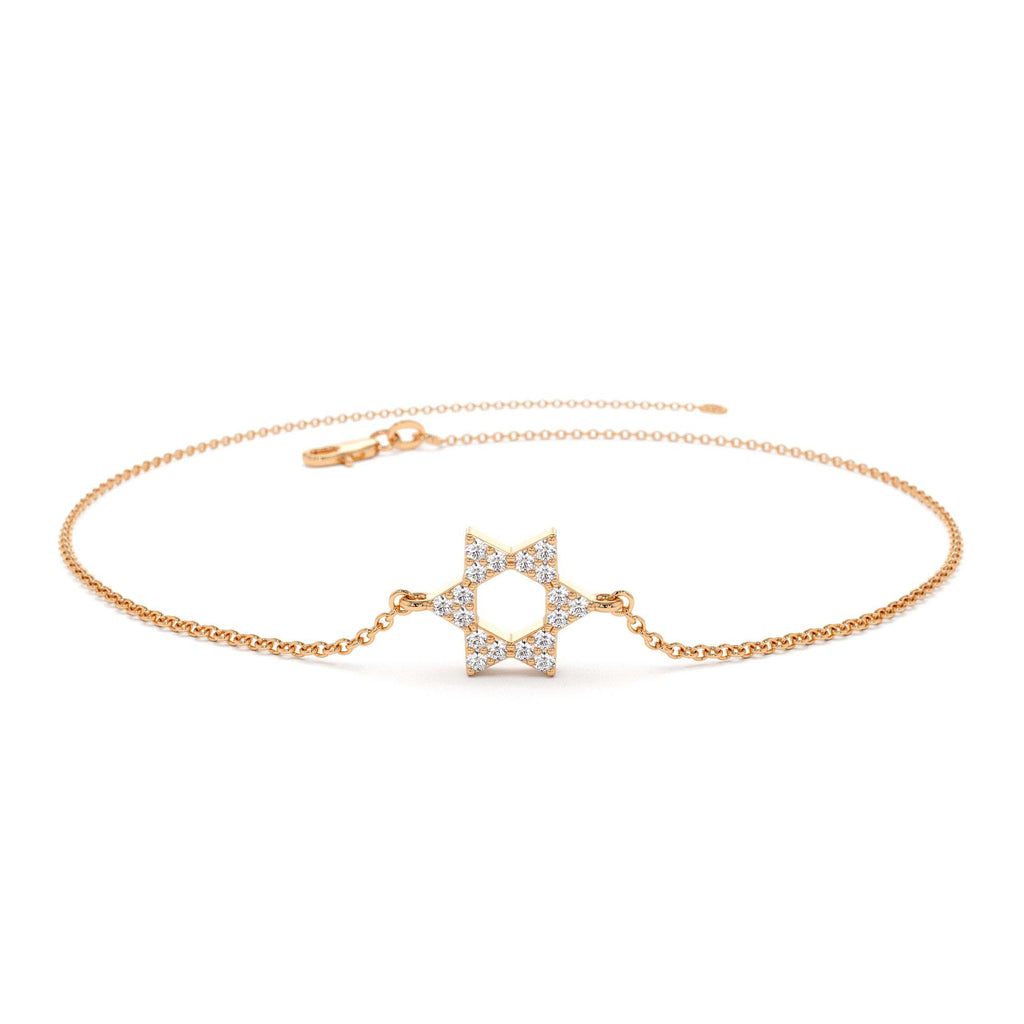 14K Star of David Diamond Bracelet - view 2