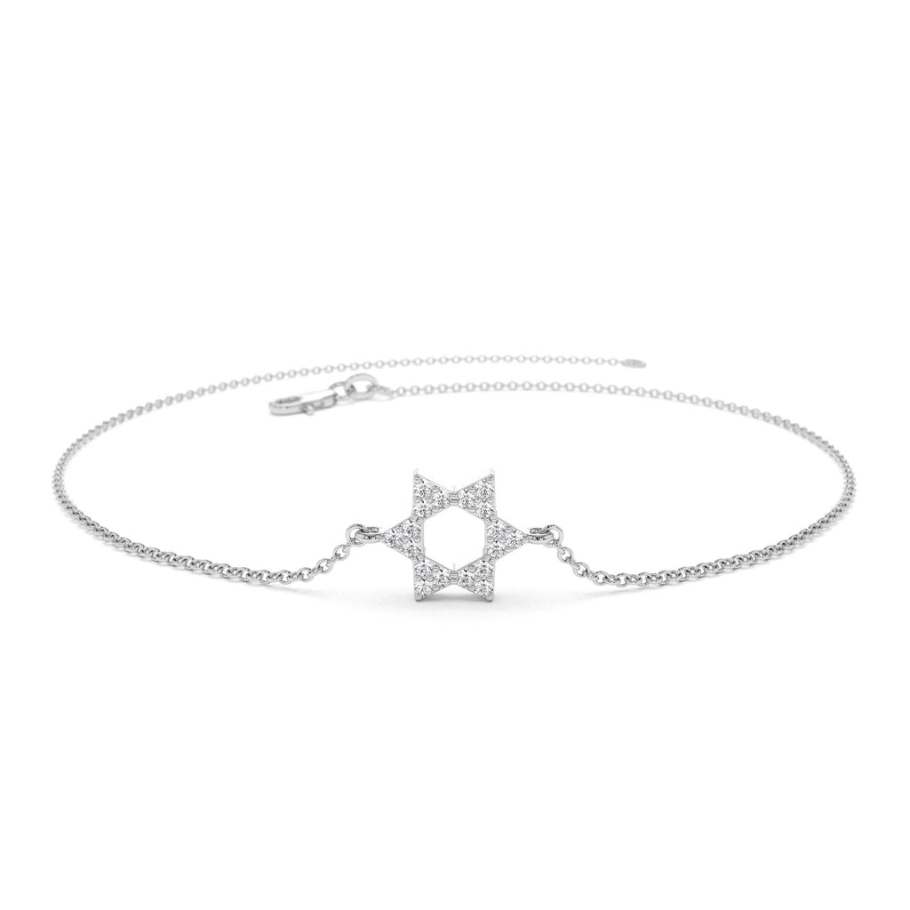 14K Star of David Diamond Bracelet - view 3