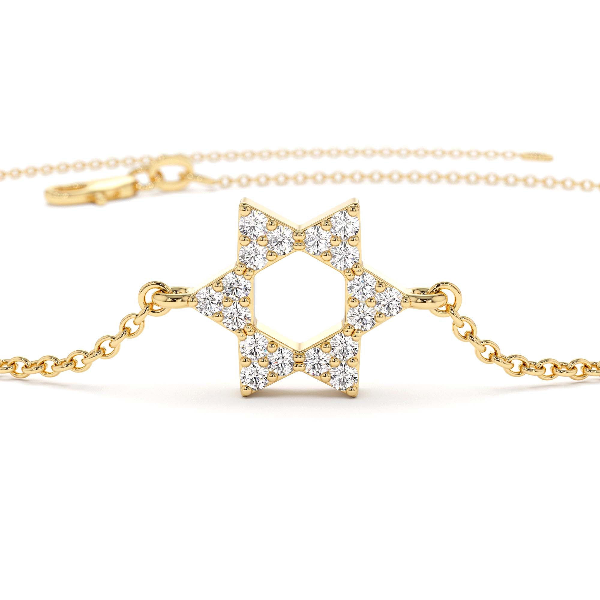 14K Star of David Diamond Bracelet - view 4