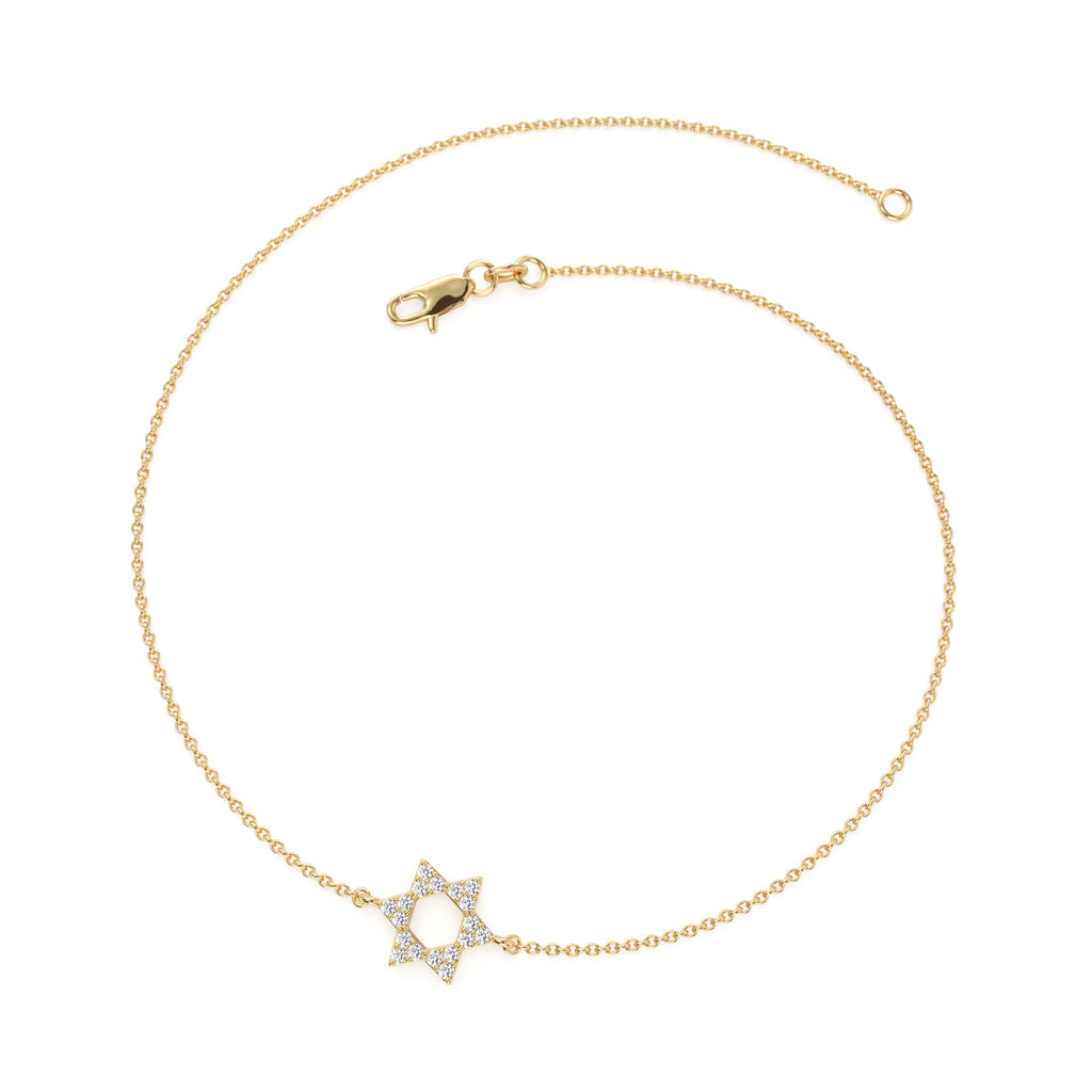 14K Star of David Diamond Bracelet - view 5
