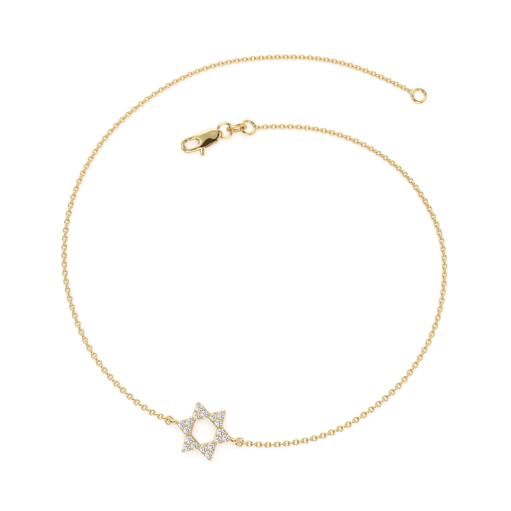 14K Star of David Diamond Bracelet - view 5