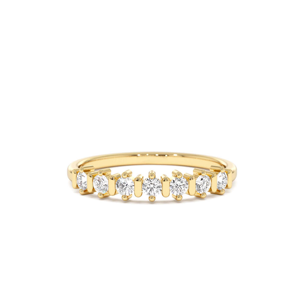 14K Round Cut 0.20 ctw Seven Stone Wedding Ring by Orlina Fine