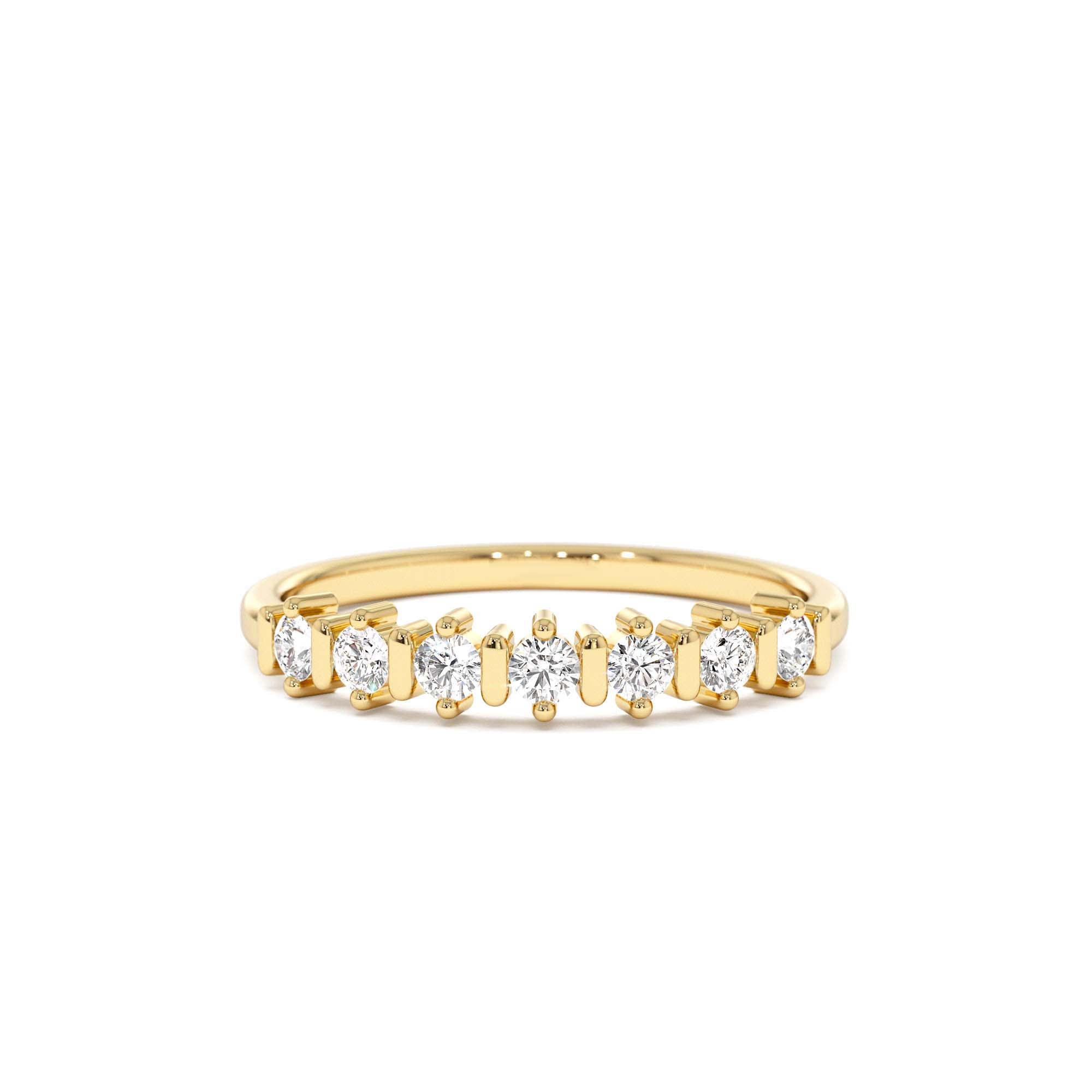 14K Round Cut 0.20 ctw Seven Stone Wedding Ring by Orlina Fine