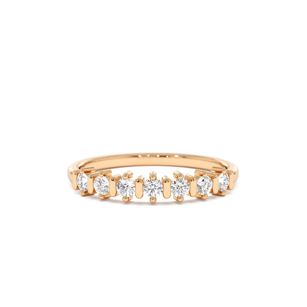 14K Round Cut 0.20 ctw Seven Stone Wedding Ring - view 2