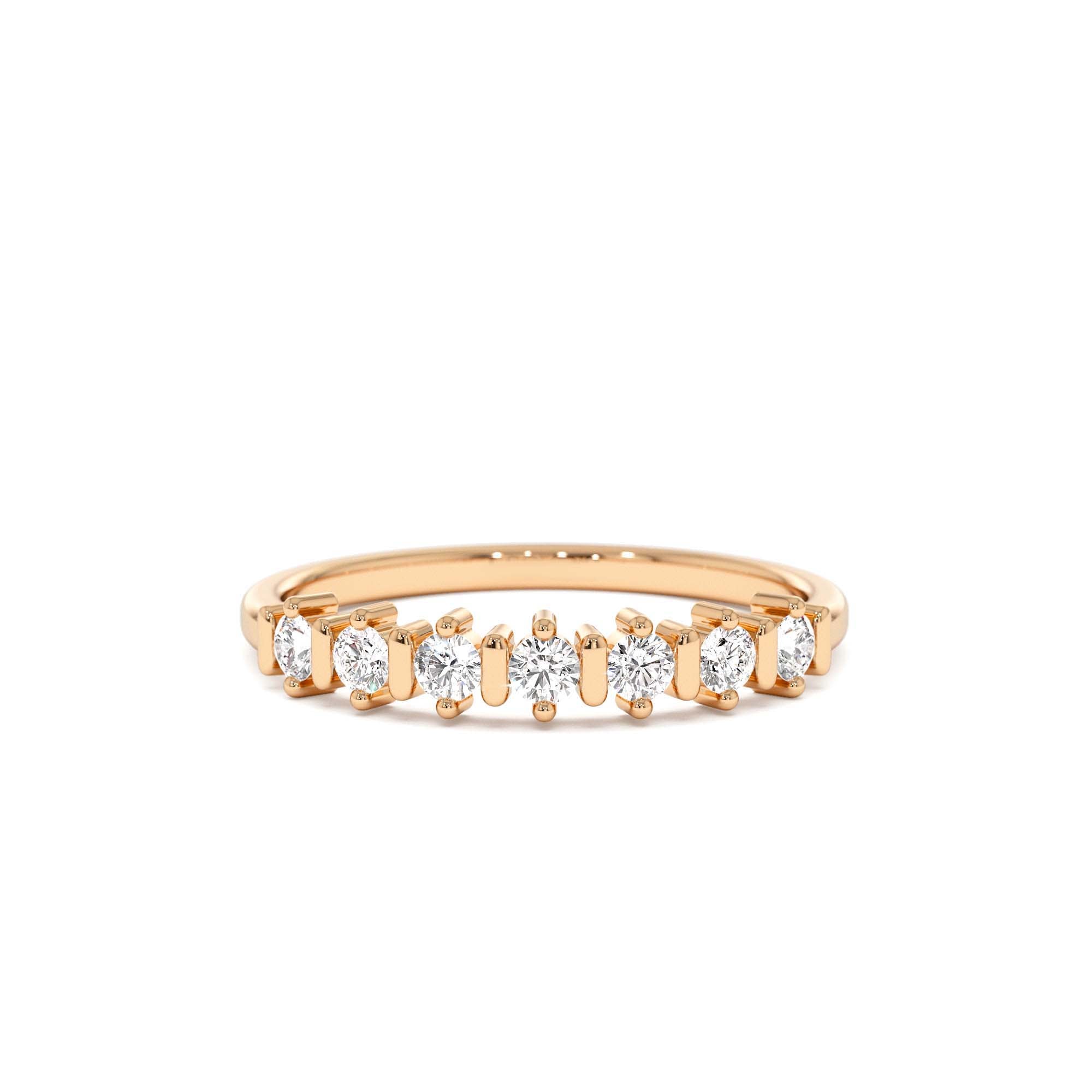14K Round Cut 0.20 ctw Seven Stone Wedding Ring - view 2