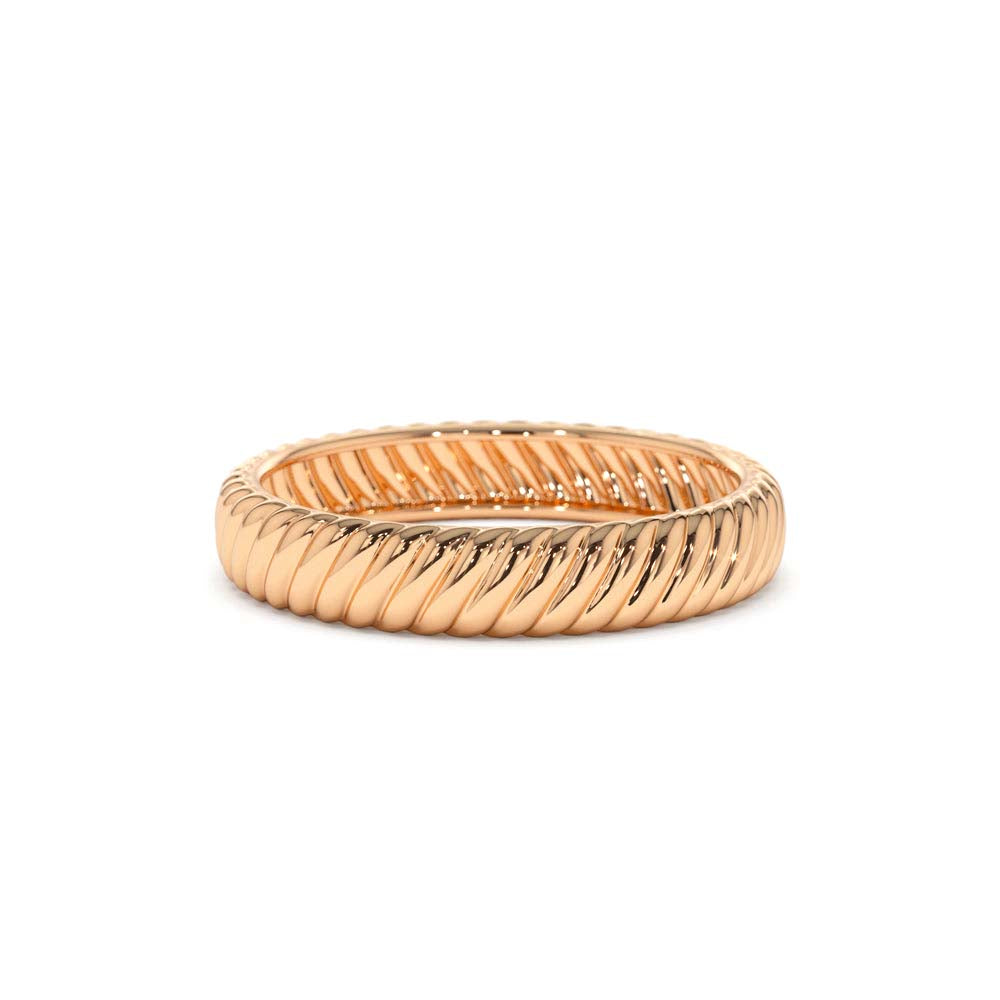 14k Solid Dome Croissant Ring - view 2