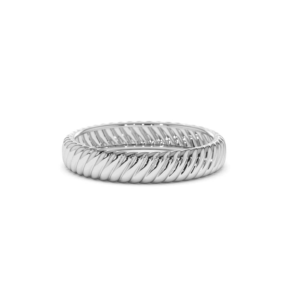 14k Solid Dome Croissant Ring - view 3