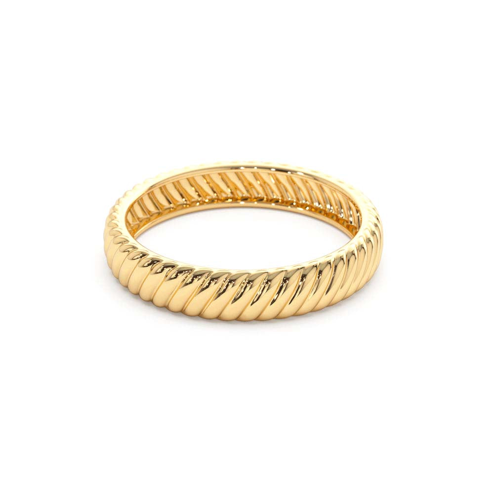 14k Solid Dome Croissant Ring - view 4