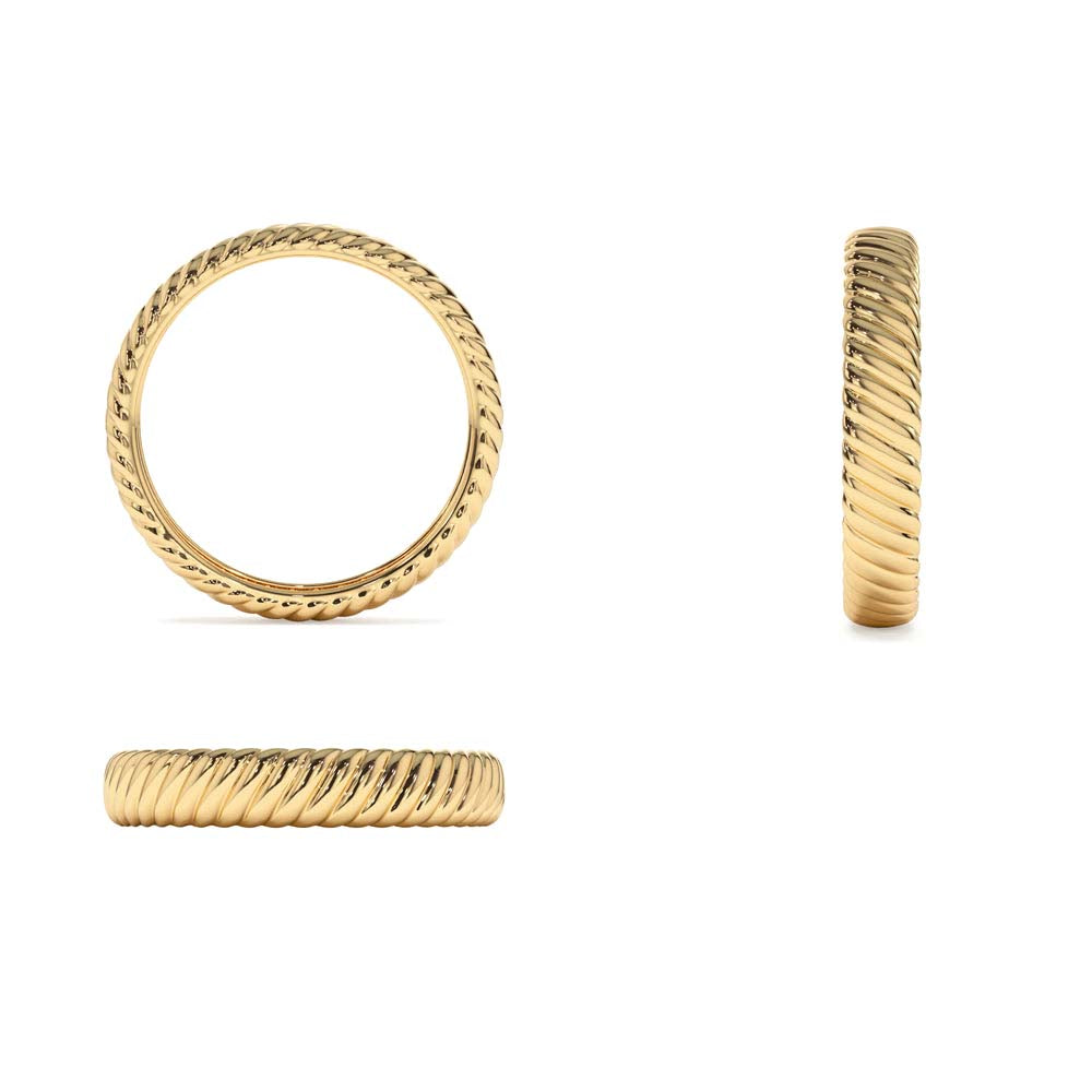 14k Solid Dome Croissant Ring - view 5