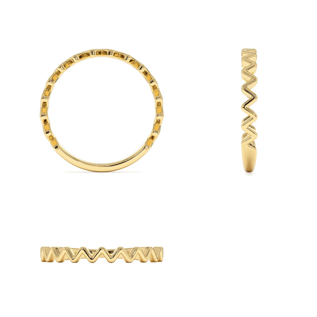 14K High and Low Zig Zag Ring - view 5