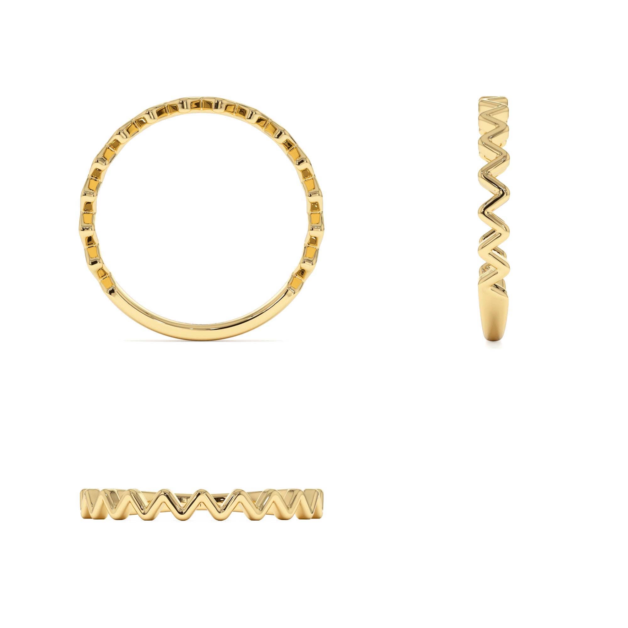 14K High and Low Zig Zag Ring - view 5