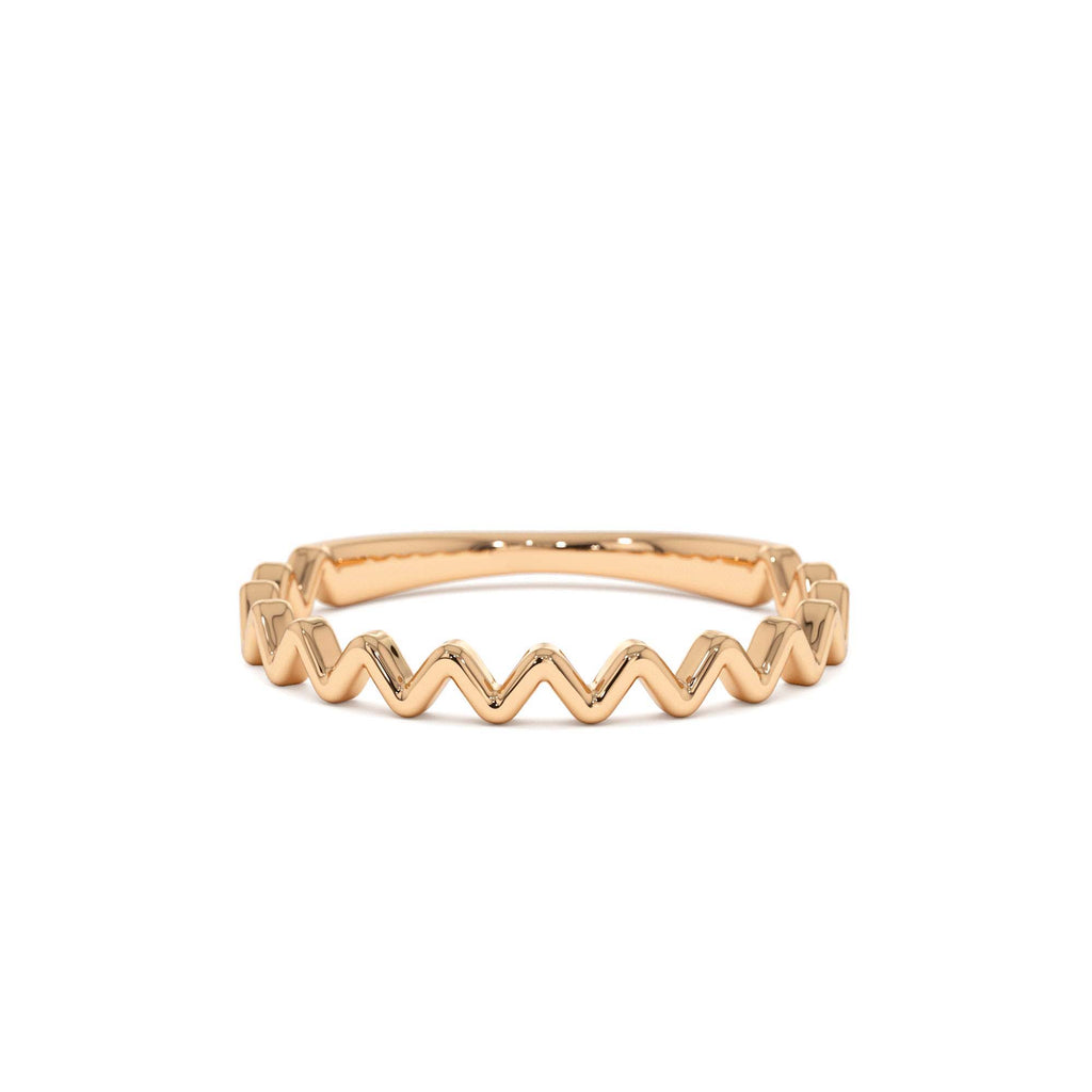 14K High and Low Zig Zag Ring - view 2
