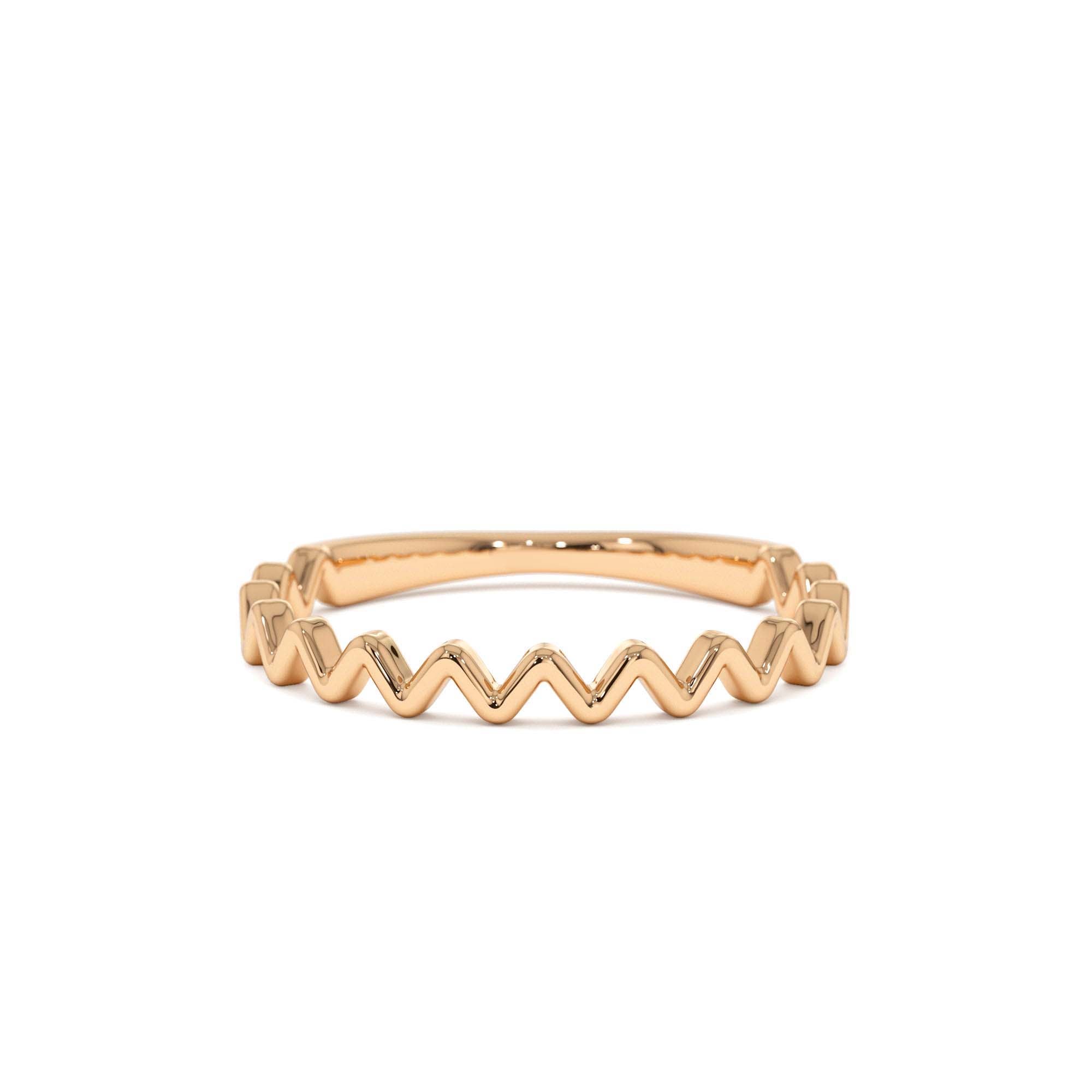 14K High and Low Zig Zag Ring - view 2