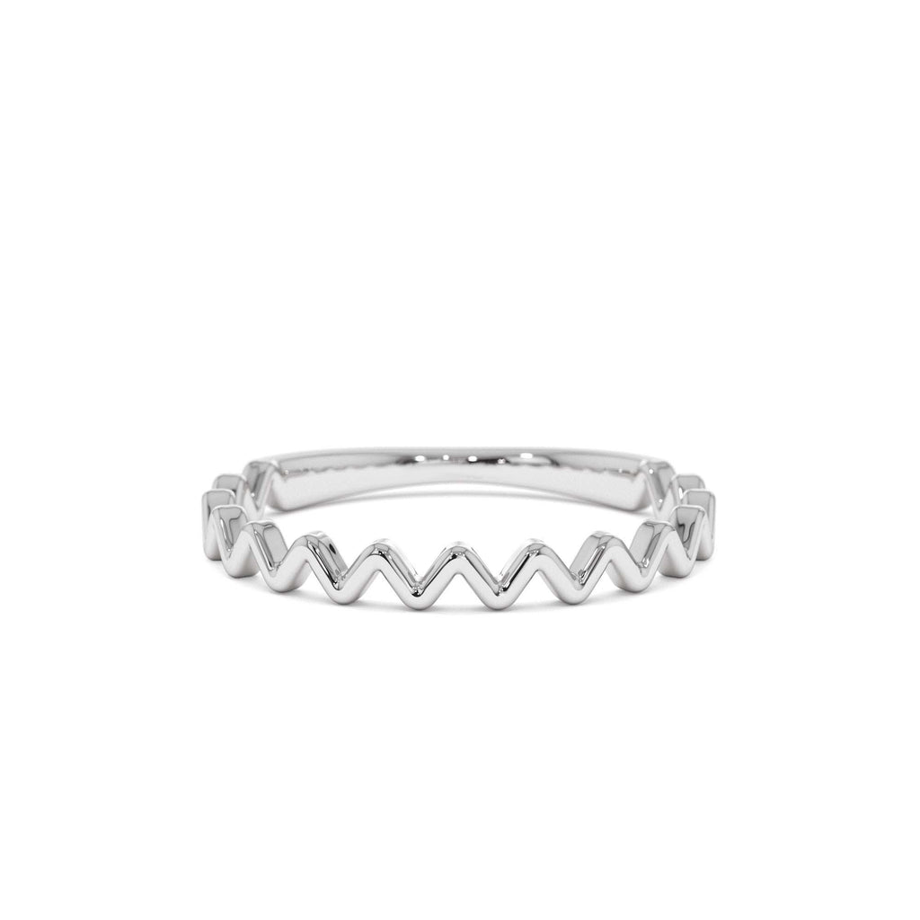 14K High and Low Zig Zag Ring - view 3