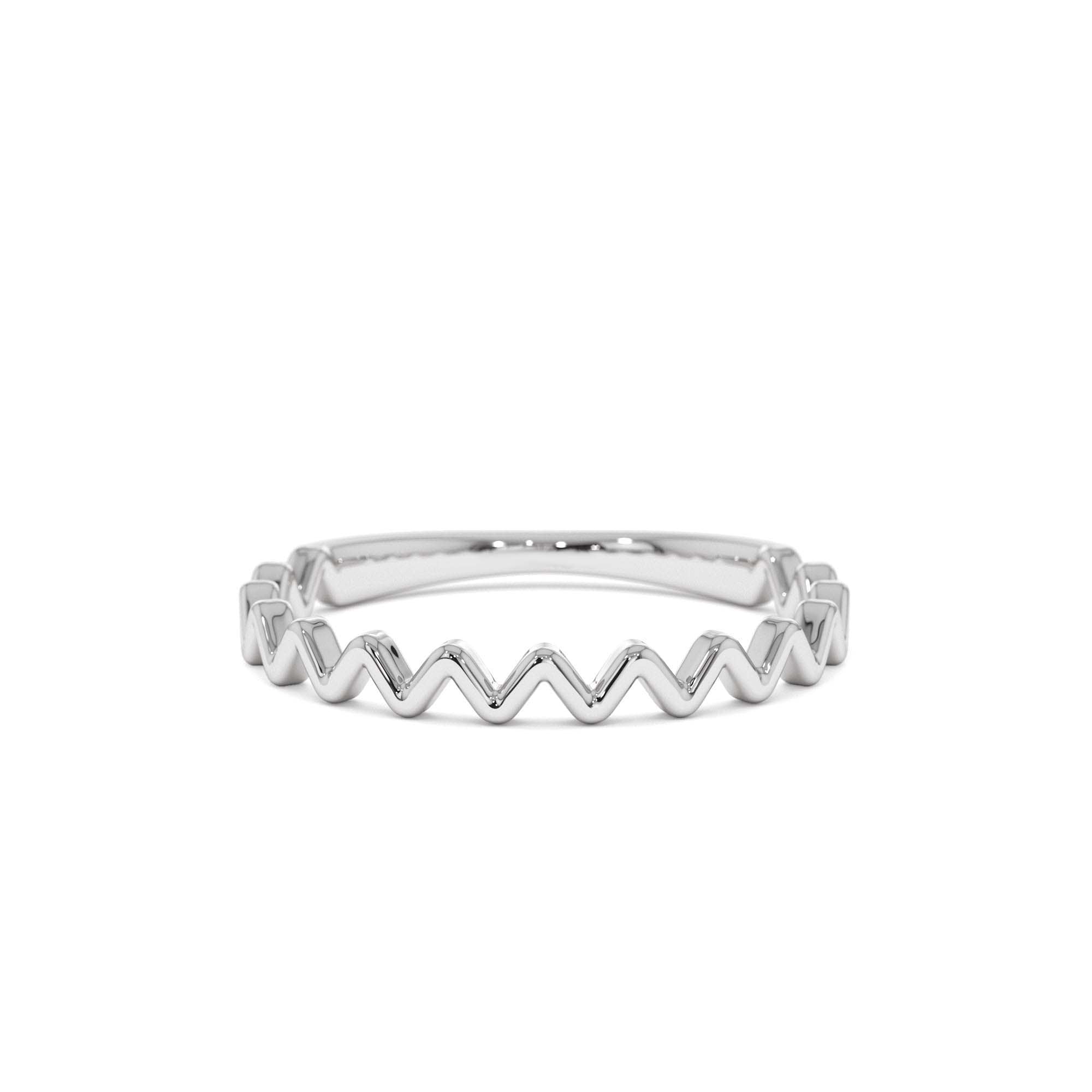14K High and Low Zig Zag Ring - view 3