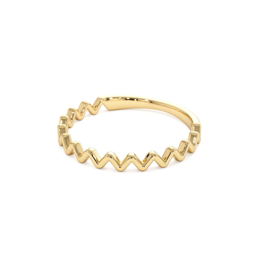 14K High and Low Zig Zag Ring - view 4